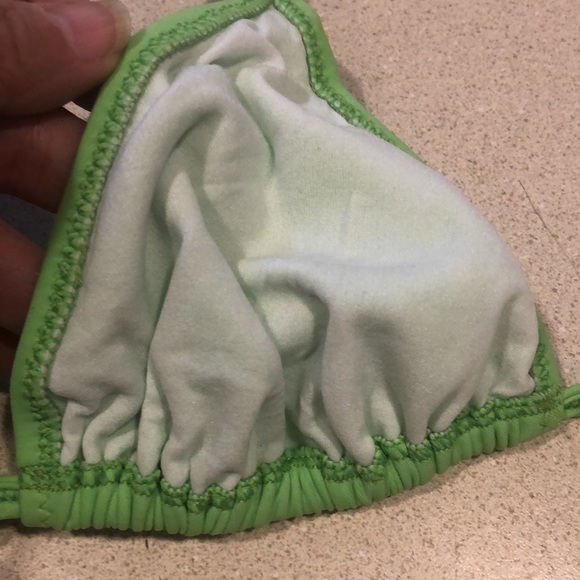 T-BOX TRIANGLE BIKINI TOP NEON GREEN SIZE 8 NEW WITH TAGS - Picture 6 of 11